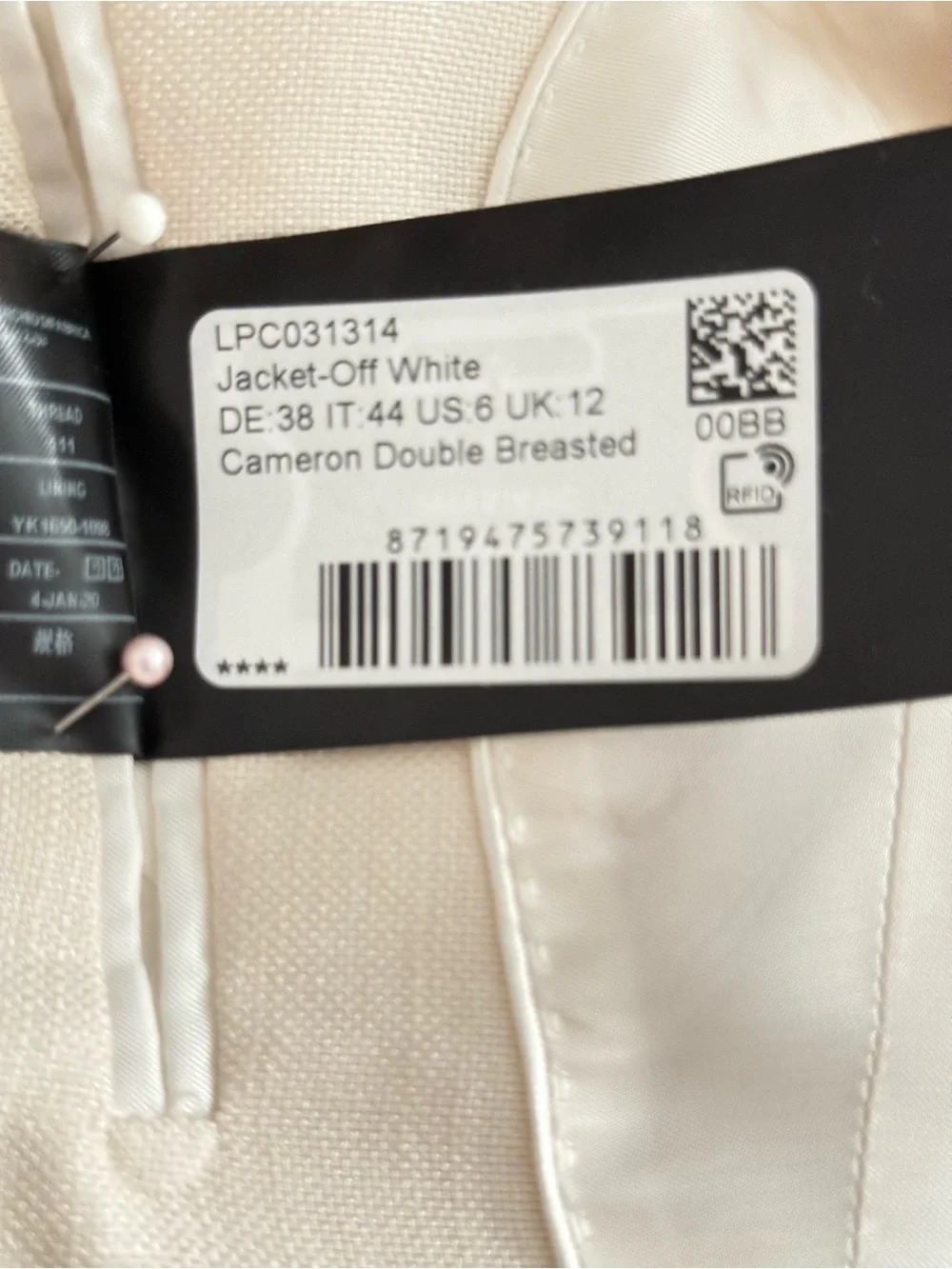 SUISTUDIO‎ Cameron Double Breasted Off White Silk Cotton Blazer Jacket Luxury 6